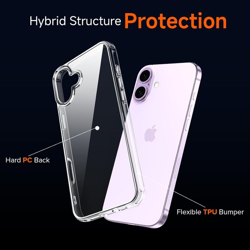 ivoler 3-in-1 Clear Case Designed for iPhone 17 6.3'' 2025 with 2 Pack Tempered Glass Screen Protector Military Shockproof Protective Hard Back Slim for iPhone 17 Cover - Clear - Image 4